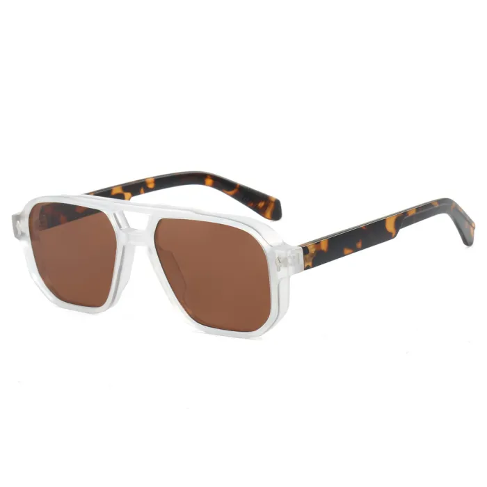 Retro Double Pilot Square Shades Sunglasses