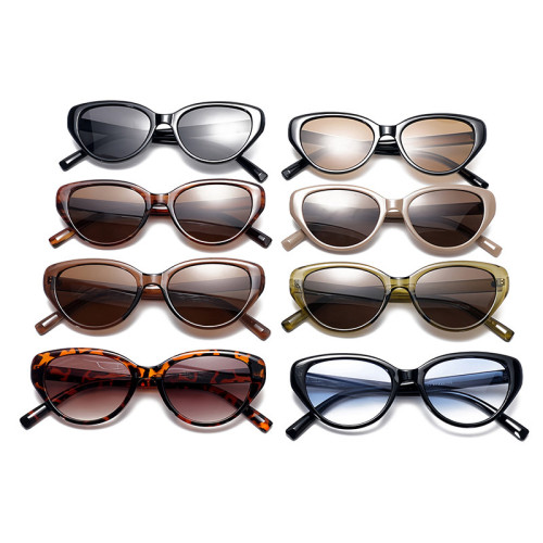 Retro Oval Women Cat Eye Shades Decorative Sunglasses