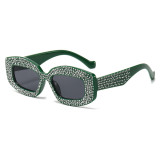 Women Rhinestone Thick Rectangle Luxury punk Y2K Sunglasses