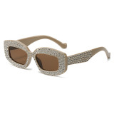Women Rhinestone Thick Rectangle Luxury punk Y2K Sunglasses