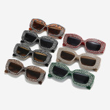 Women Rhinestone Thick Rectangle Luxury punk Y2K Sunglasses