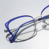 Women Cat Eye Metal Blue Light Blocking Glasses