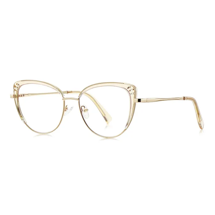 Women Cat Eye Metal Blue Light Blocking Glasses