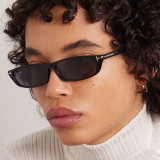 Women Rectangle Cat Eye Narrow Tinted Travel Shades Sunglasses