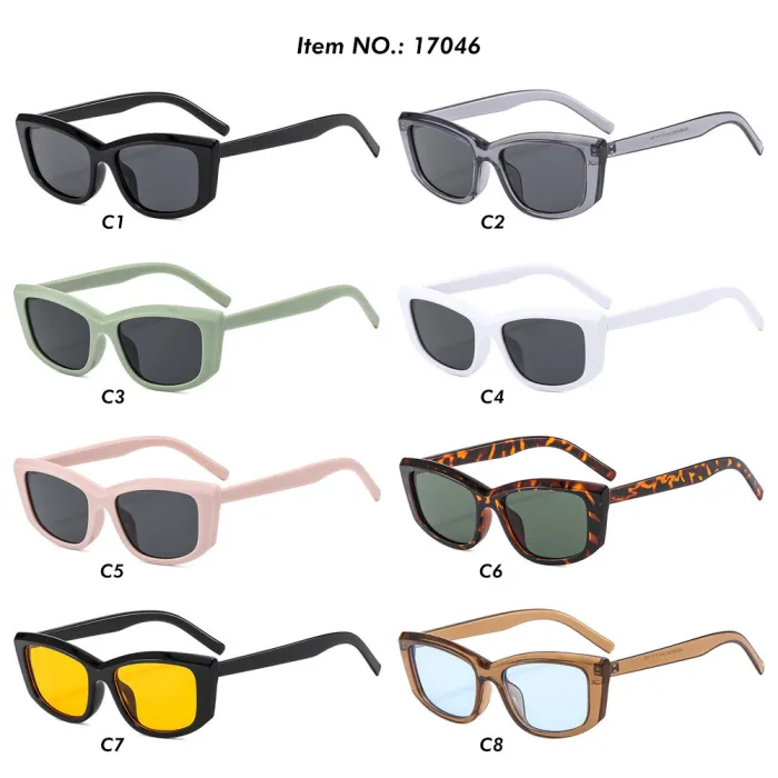  Retro Rectangle Cat Eye Travel Shades Sunglasses