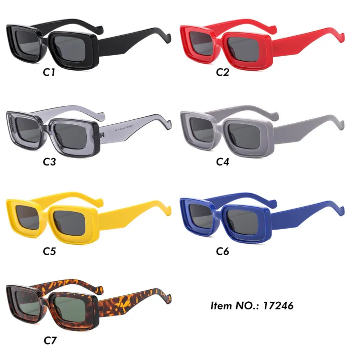 Retro Y2K Rectangle UV400 Outdoor Vacation Shades Sunglasses