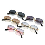 Retro Rimless Rectangle Outdoor Vacation Photo Decorative Sunglasses