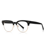 Retro Round Half Frame Cat Eye Anti Blue Light Glasses