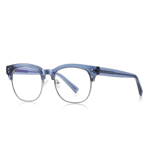 Round Half Frame Cat Eye Anti Blue Light Glasses