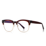Round Half Frame Cat Eye Anti Blue Light Glasses