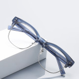 Round Half Frame Cat Eye Anti Blue Light Glasses