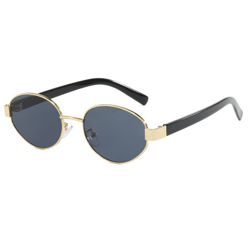 Retro Oval Luxury Metal Frame Shades Sunglasses