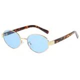 Retro Oval Luxury Metal Frame Shades Sunglasses