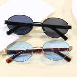 Retro Oval Luxury Metal Frame Shades Sunglasses