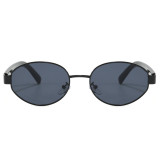 Retro Oval Luxury Metal Frame Shades Sunglasses