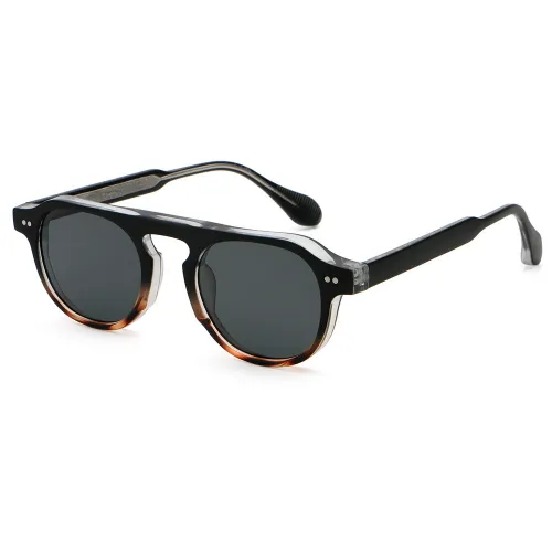 Retro Classic Round Flat Top UV400 Outdoor Vacation Sunglasses