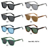 Retro Square Cat Eye Reinforced Wire-Core Temples Polarized Sunglasses