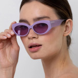 Retro Oval Cat Eye UV400 Outdoor Vacation Sunglasses