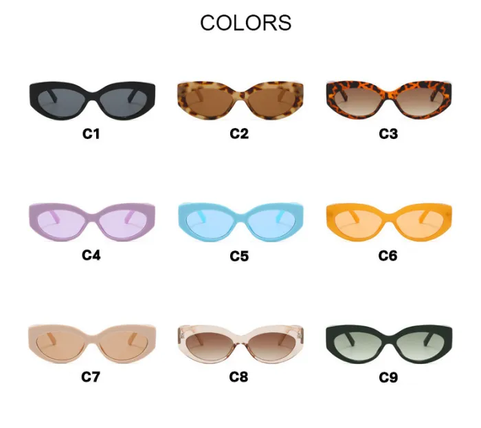 Retro Oval Cat Eye UV400 Outdoor Vacation Sunglasses