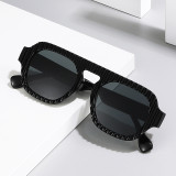 Retro Classic Squsre Flat Top UV400 Outdoor Vacation Sunglasses