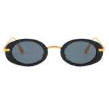 Retro Oval Cat Eye Luxury Metal Frame Shades Sunglasses