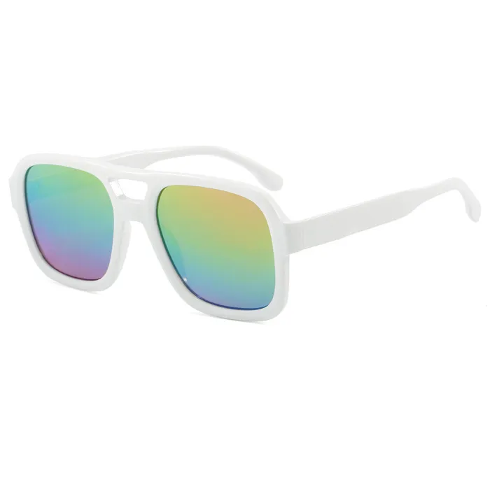 Retro Classic Square Pilot Flat Top UV400 Outdoor Vacation Sunglasses