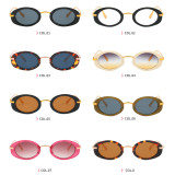 Retro Oval Cat Eye Luxury Metal Frame Shades Sunglasses