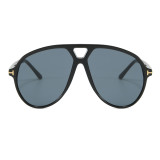 Retro Oversized Double Bridges Gradient Flat Top Shades Sunglasses