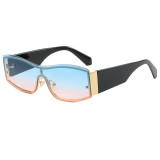 Retro Y2K Rectangle One Piece Lens UV400 Outdoor Vacation Shades Sunglasses
