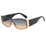 Retro Y2K Rectangle One Piece Lens UV400 Outdoor Vacation Shades Sunglasses
