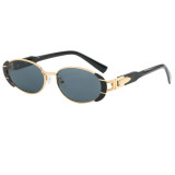Retro Oval Cyberpunk UV400 Outdoor Vacation Sunglasses