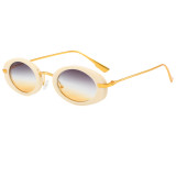 Retro Oval Cat Eye Luxury Metal Frame Shades Sunglasses