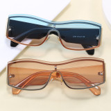 Retro Y2K Rectangle One Piece Lens UV400 Outdoor Vacation Shades Sunglasses