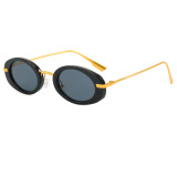 Retro Oval Cat Eye Luxury Metal Frame Shades Sunglasses