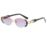 Retro Oval Cyberpunk UV400 Outdoor Vacation Sunglasses