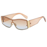Retro Y2K Rectangle One Piece Lens UV400 Outdoor Vacation Shades Sunglasses