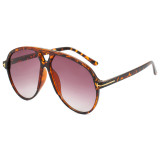 Retro Oversized Double Bridges Gradient Flat Top Shades Sunglasses
