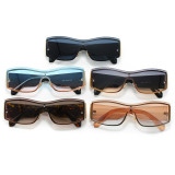 Retro Y2K Rectangle One Piece Lens UV400 Outdoor Vacation Shades Sunglasses