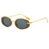 Retro Oval Cat Eye Luxury Metal Frame Shades Sunglasses