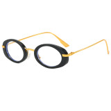 Retro Oval Cat Eye Luxury Metal Frame Shades Sunglasses