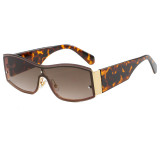 Retro Y2K Rectangle One Piece Lens UV400 Outdoor Vacation Shades Sunglasses