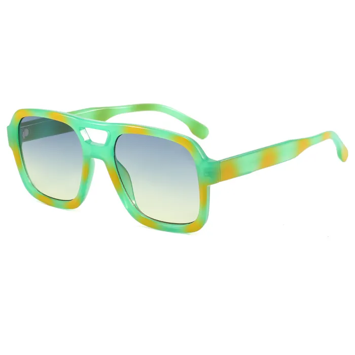 Retro Classic Square Pilot Flat Top UV400 Outdoor Vacation Sunglasses
