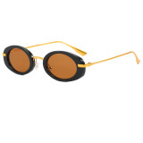 Retro Oval Cat Eye Luxury Metal Frame Shades Sunglasses