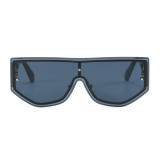 Retro Y2K Rectangle Flat Top One Piece Lens UV400 Outdoor Vacation Sunglasses