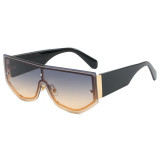 Retro Y2K Rectangle Flat Top One Piece Lens UV400 Outdoor Vacation Sunglasses