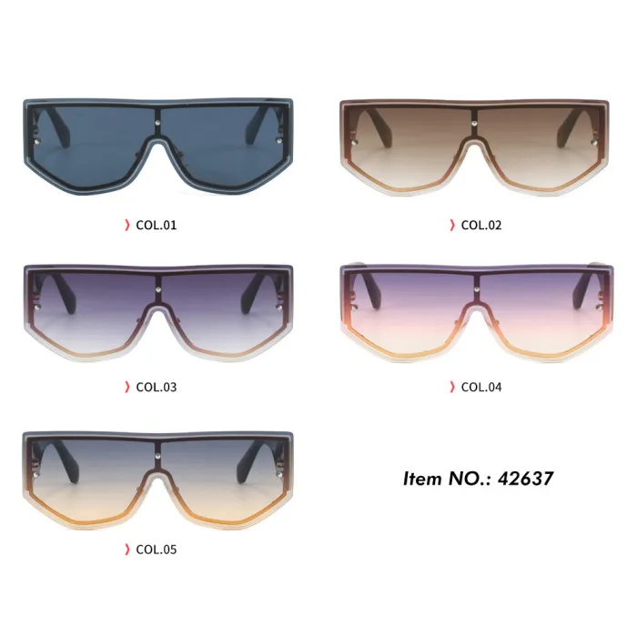 Retro Y2K Rectangle Flat Top One Piece Lens UV400 Outdoor Vacation Sunglasses