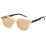 Retro Oval Cat Eye Simple UV400 Reinforced Wire-Core Temples Sunglasses
