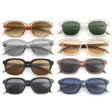 Retro Oval Cat Eye Simple UV400 Reinforced Wire-Core Temples Sunglasses