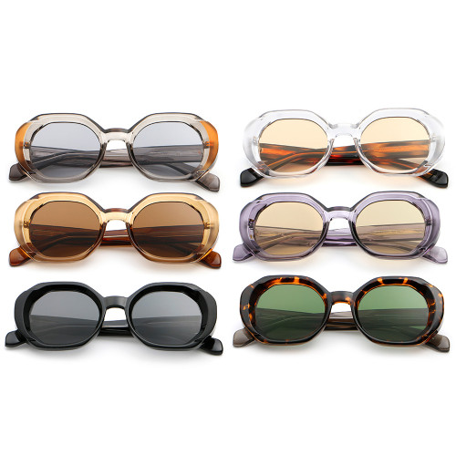Retro Polygon Chunky UV400 Protection Vacation Party Decorative Sunglasses