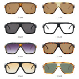 Retro Classic Oversized Square Pilot Flat Top UV400 Outdoor Vacation Sunglasses